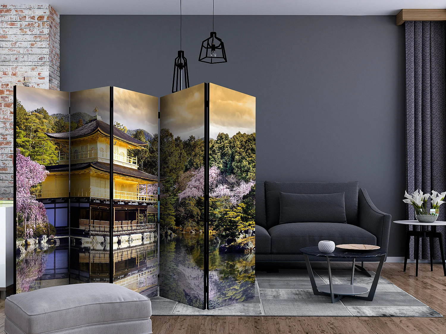 Paravento - Japanese landscape II [Room Dividers] - 225x172