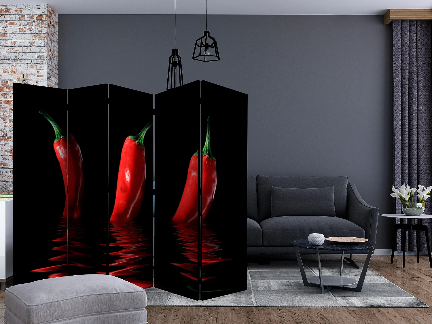Paravento - Chili pepper II [Room Dividers] - 225x172