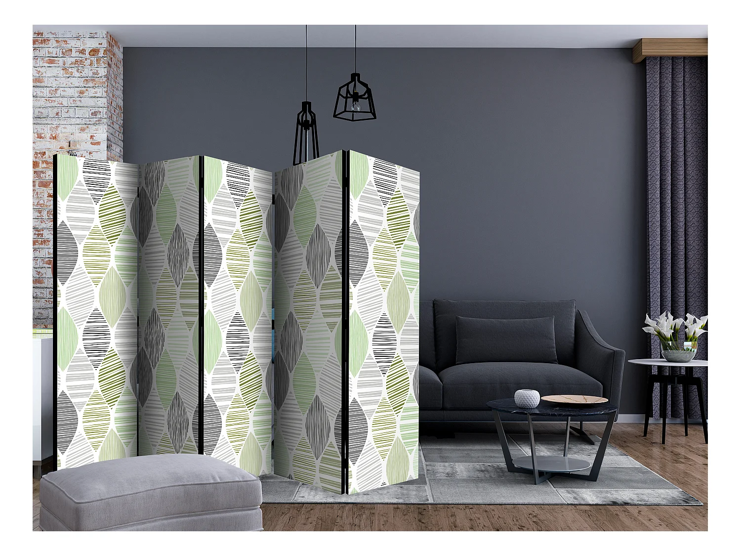 Paravento - Green Tears II [Room Dividers] - 225x172