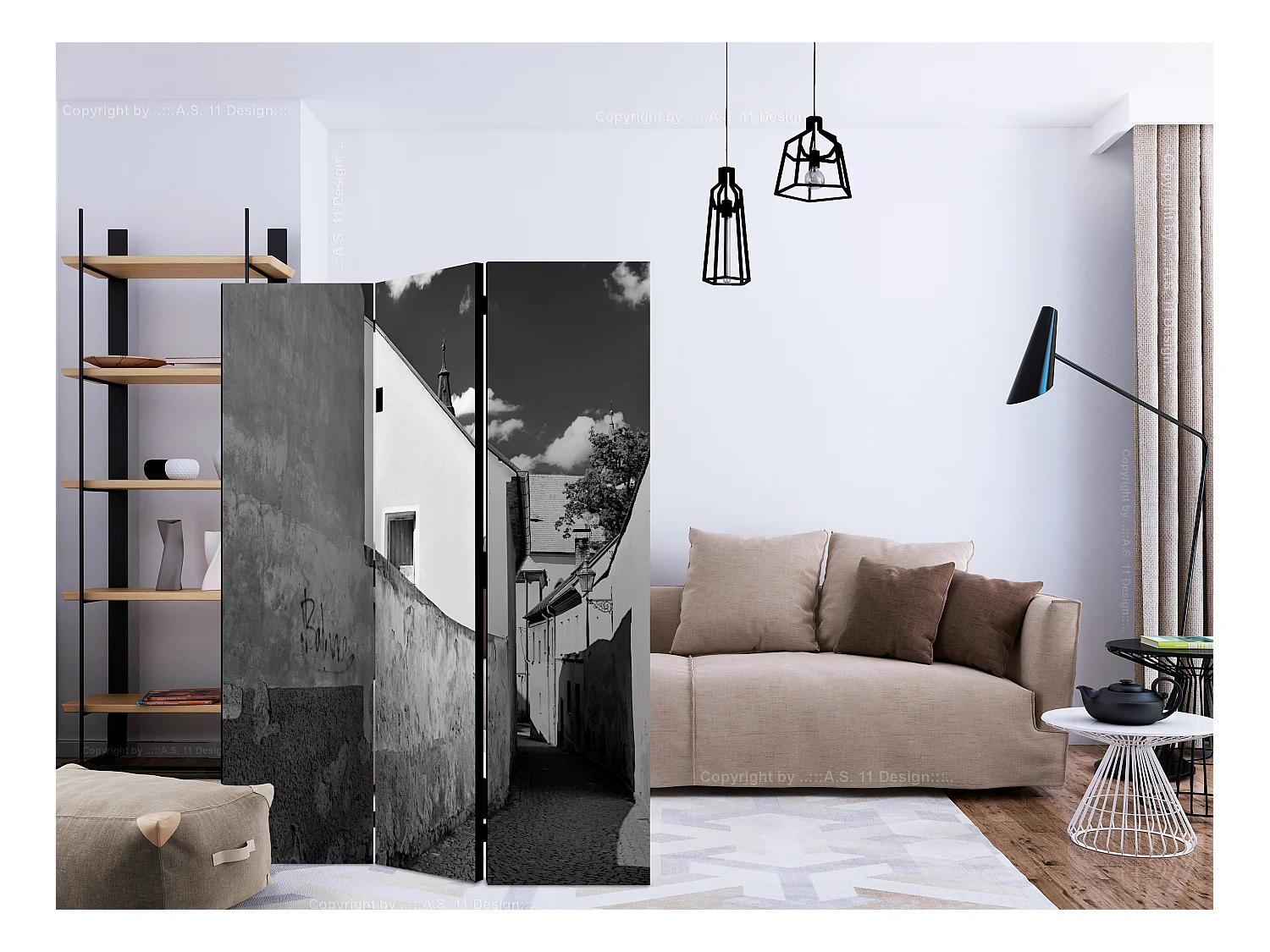 Paravento - Narrow Street [Room Dividers] - 135x172