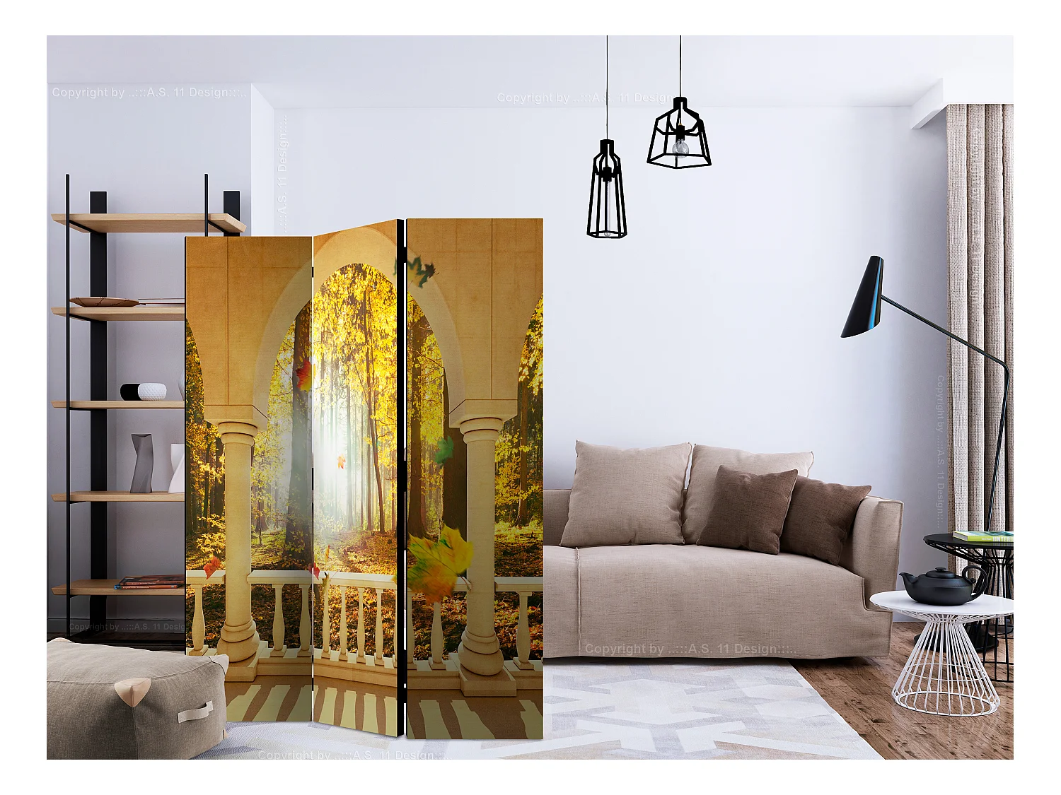 Paravento - Dream About Autumnal Forest [Room Dividers] - 135x172