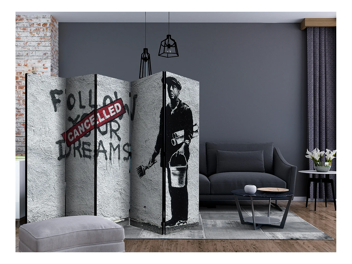 Paravento - Dreams Cancelled (Banksy) II [Room Dividers] - 225x172