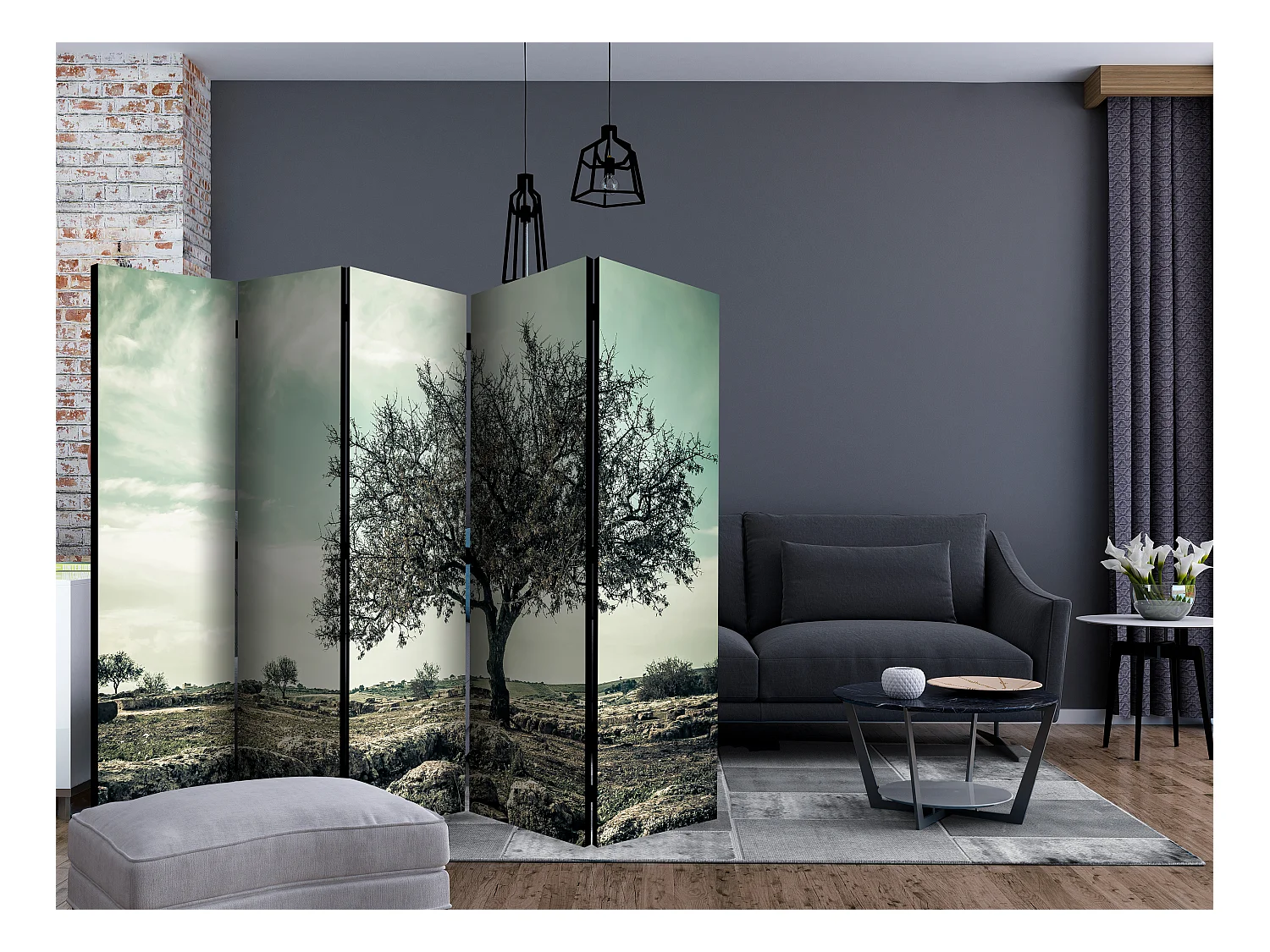 Paravento - tree - vintage II [Room Dividers] - 225x172