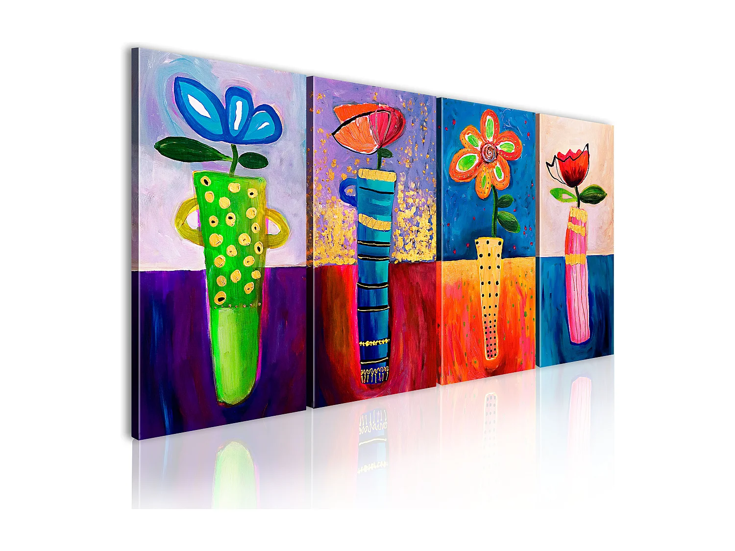 Quadro dipinto - Colori dell'arcobaleno - 120x60