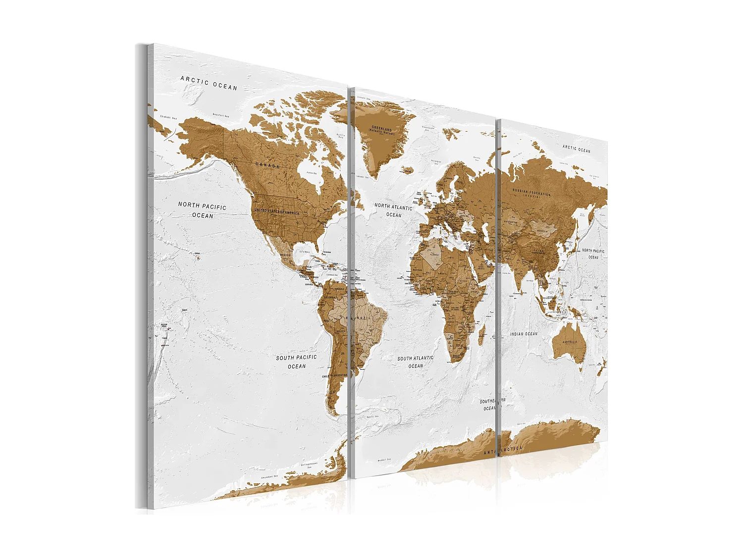 Quadro - World Map: White Poetry - 90x60