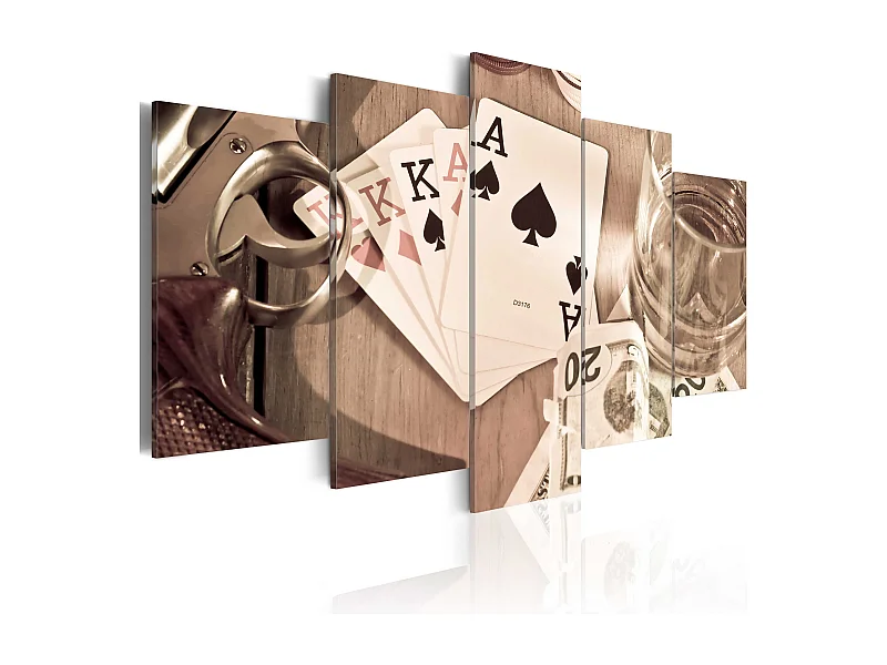 Quadro - Notte di poker - seppia - 200x100