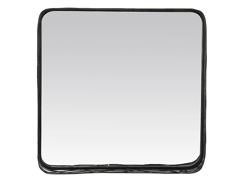 Miroir filaire métal fin carré noir 60x60cm