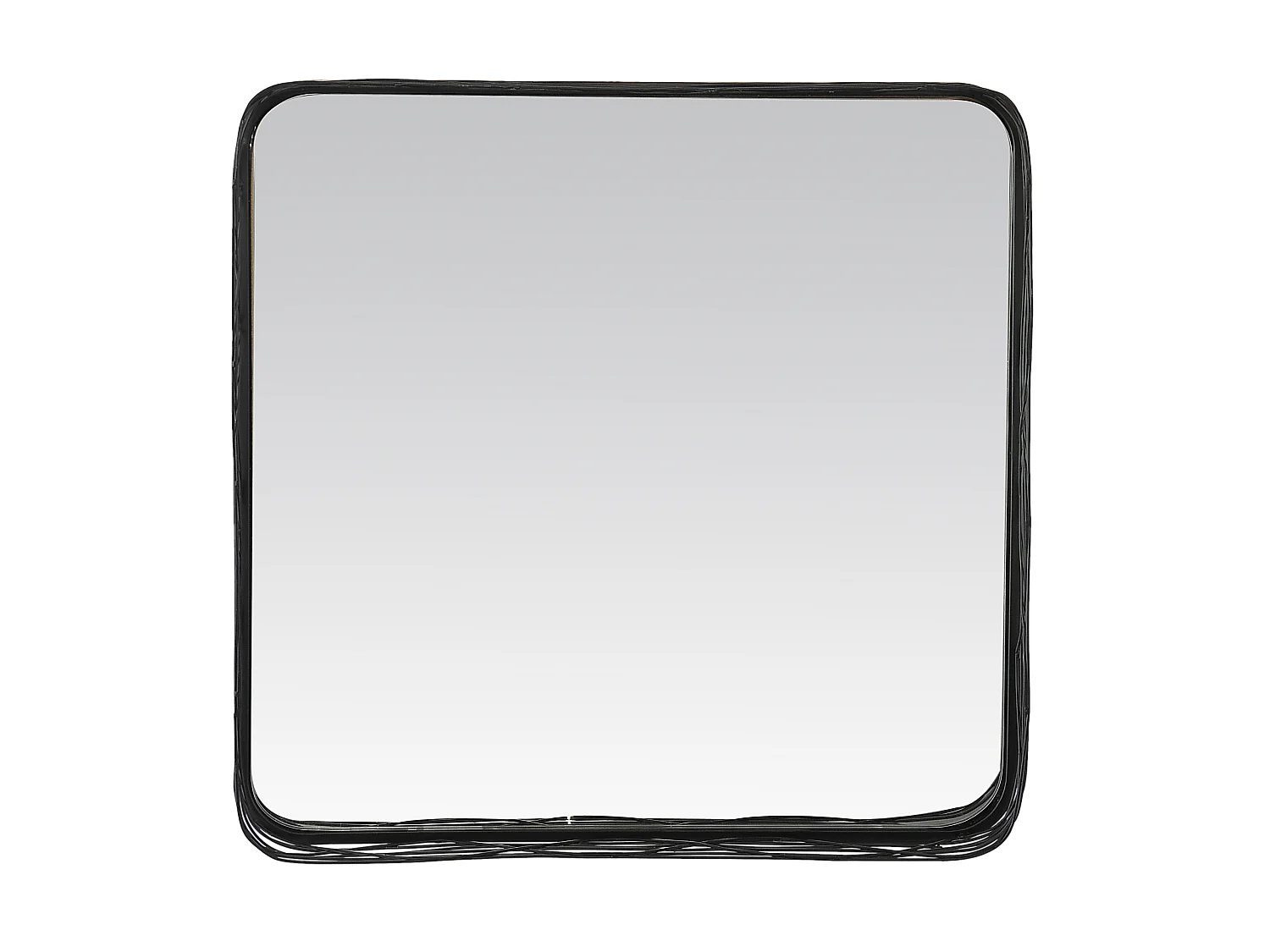 Miroir filaire métal fin carré noir 60x60cm