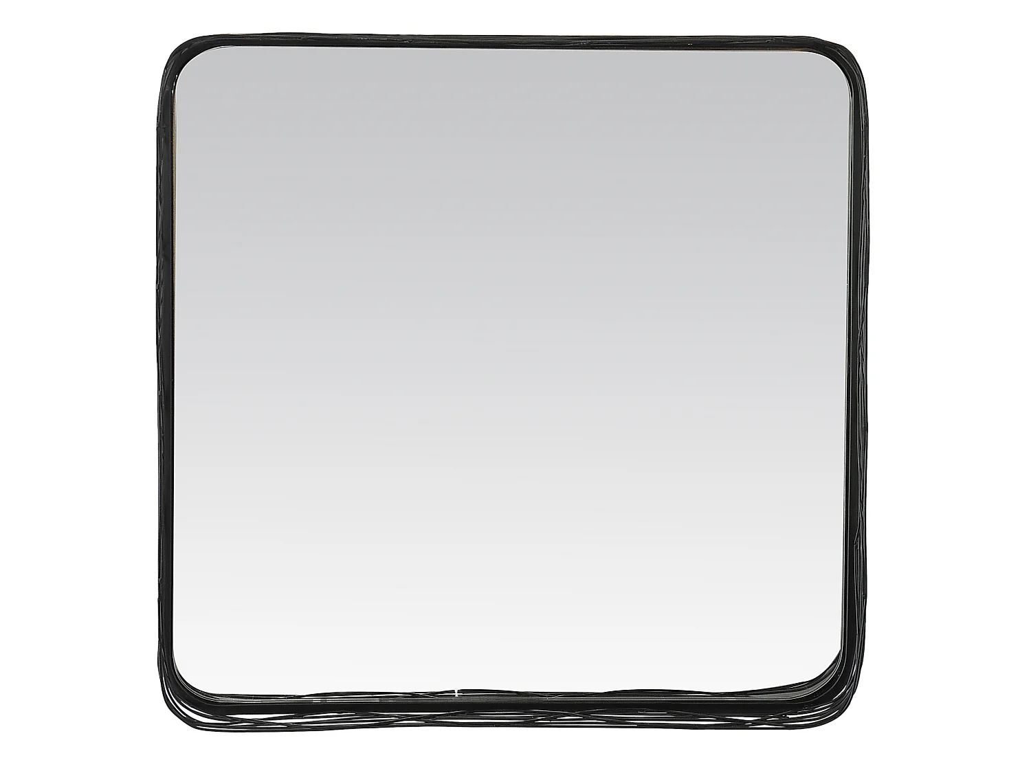 Miroir filaire métal fin carré noir 60x60cm