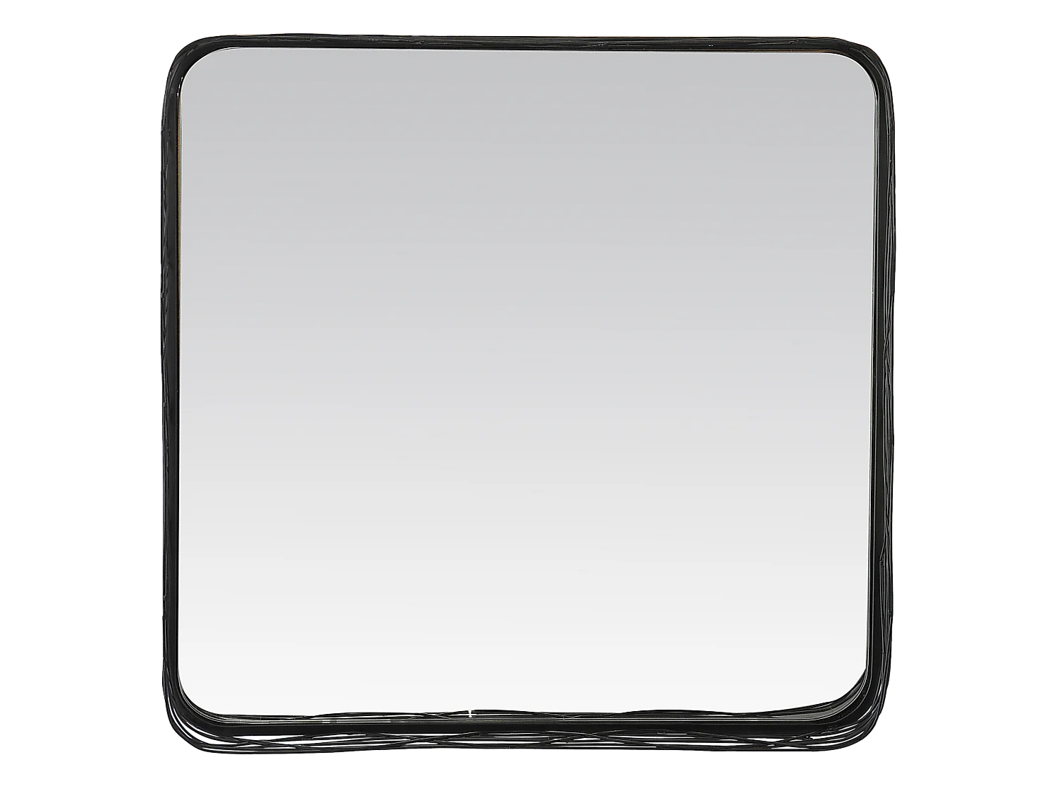 Miroir filaire métal fin carré noir 60x60cm