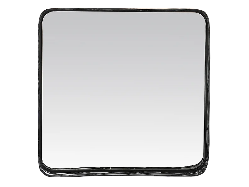 Miroir filaire métal fin carré noir 60x60cm