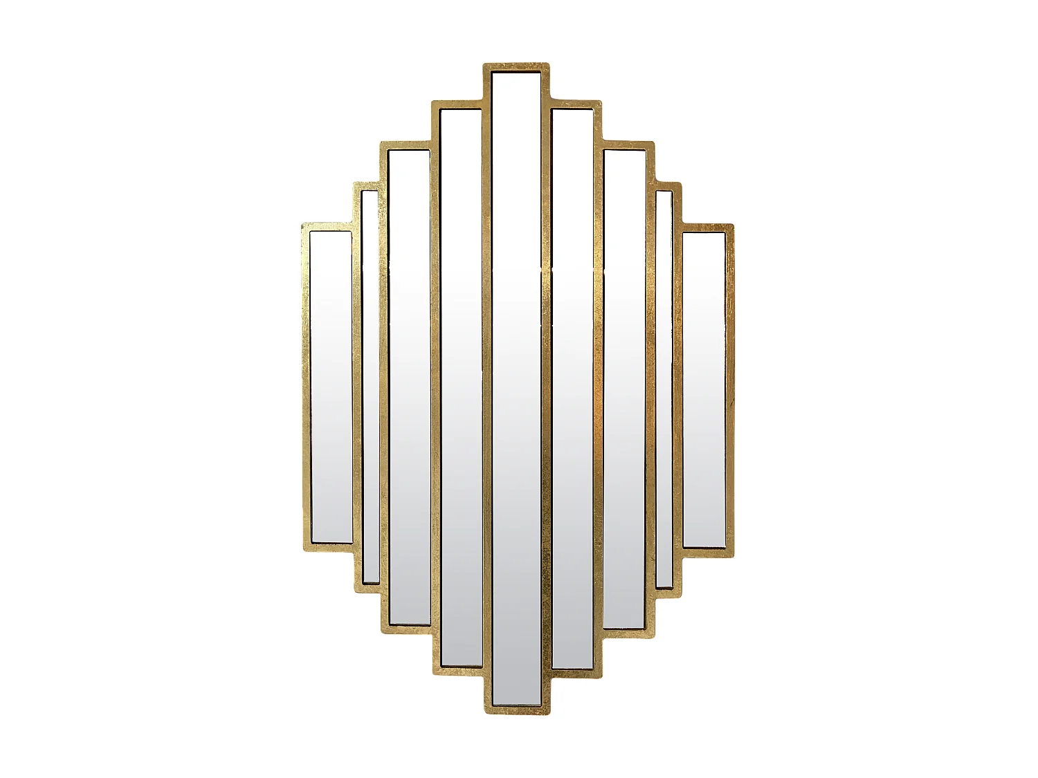 Miroir art déco métal doré 51x80cm