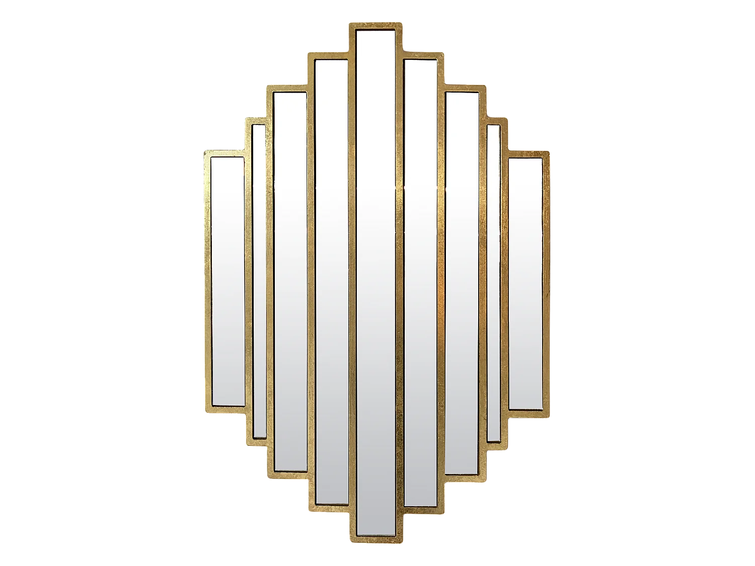 Miroir art déco métal doré 51x80cm