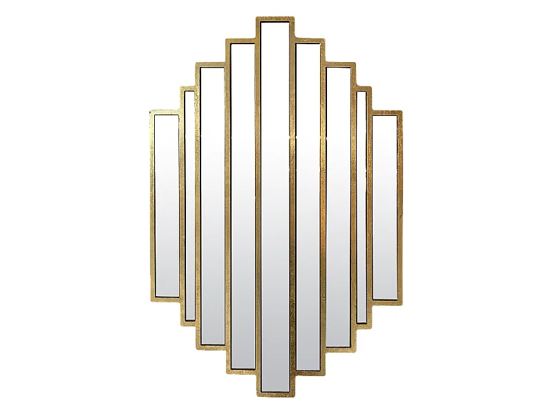 Miroir art déco métal doré 51x80cm