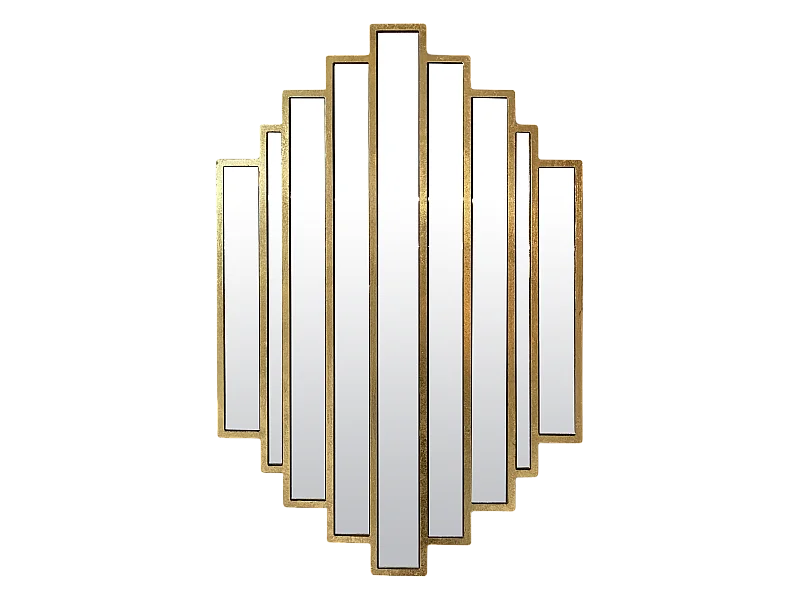 Miroir art déco métal doré 51x80cm