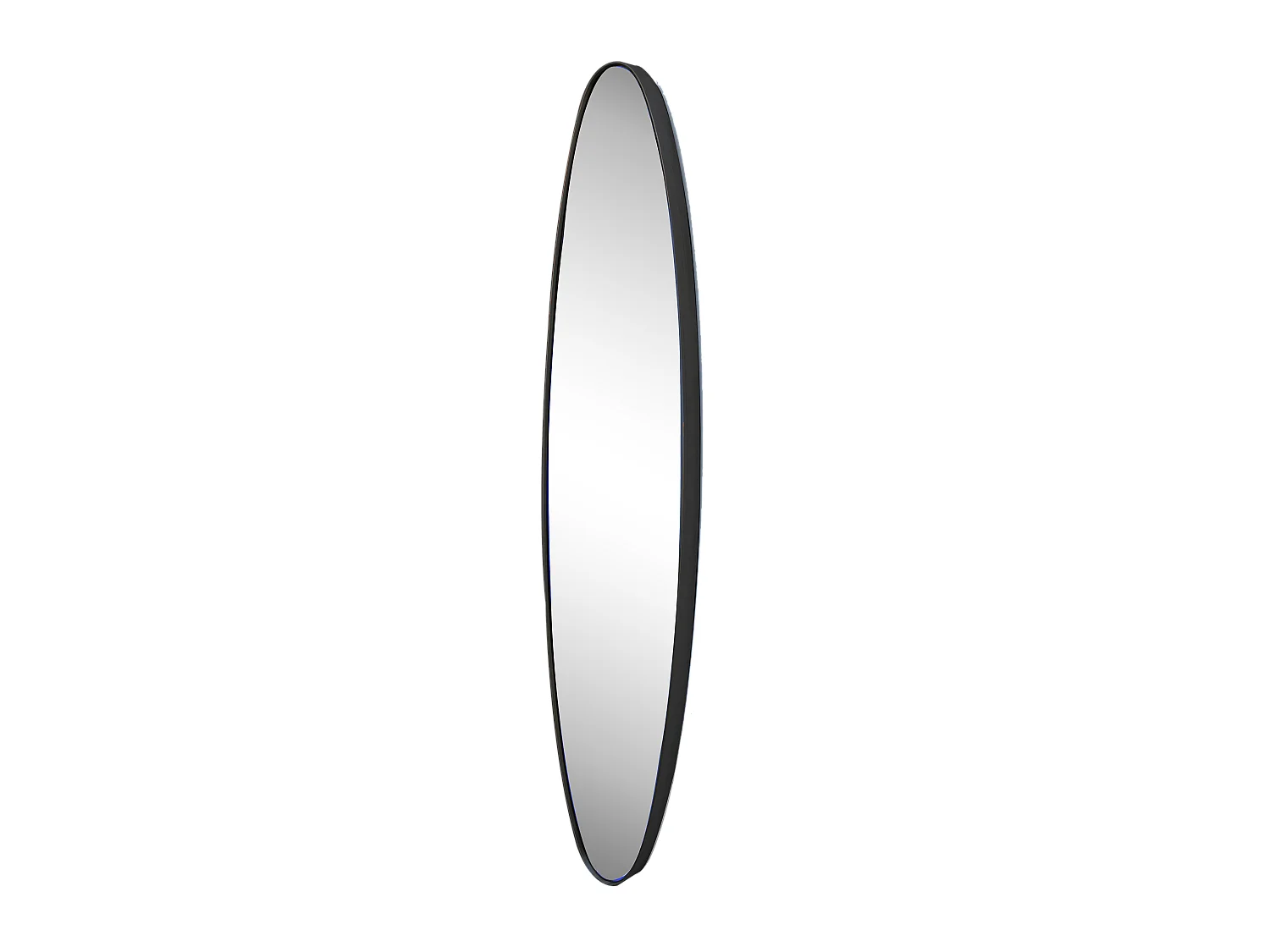 Miroir ovale aux bords fins noir 24x118cm