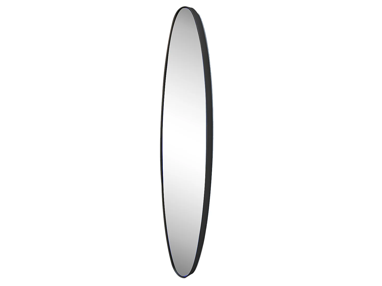 Miroir ovale aux bords fins noir 24x118cm