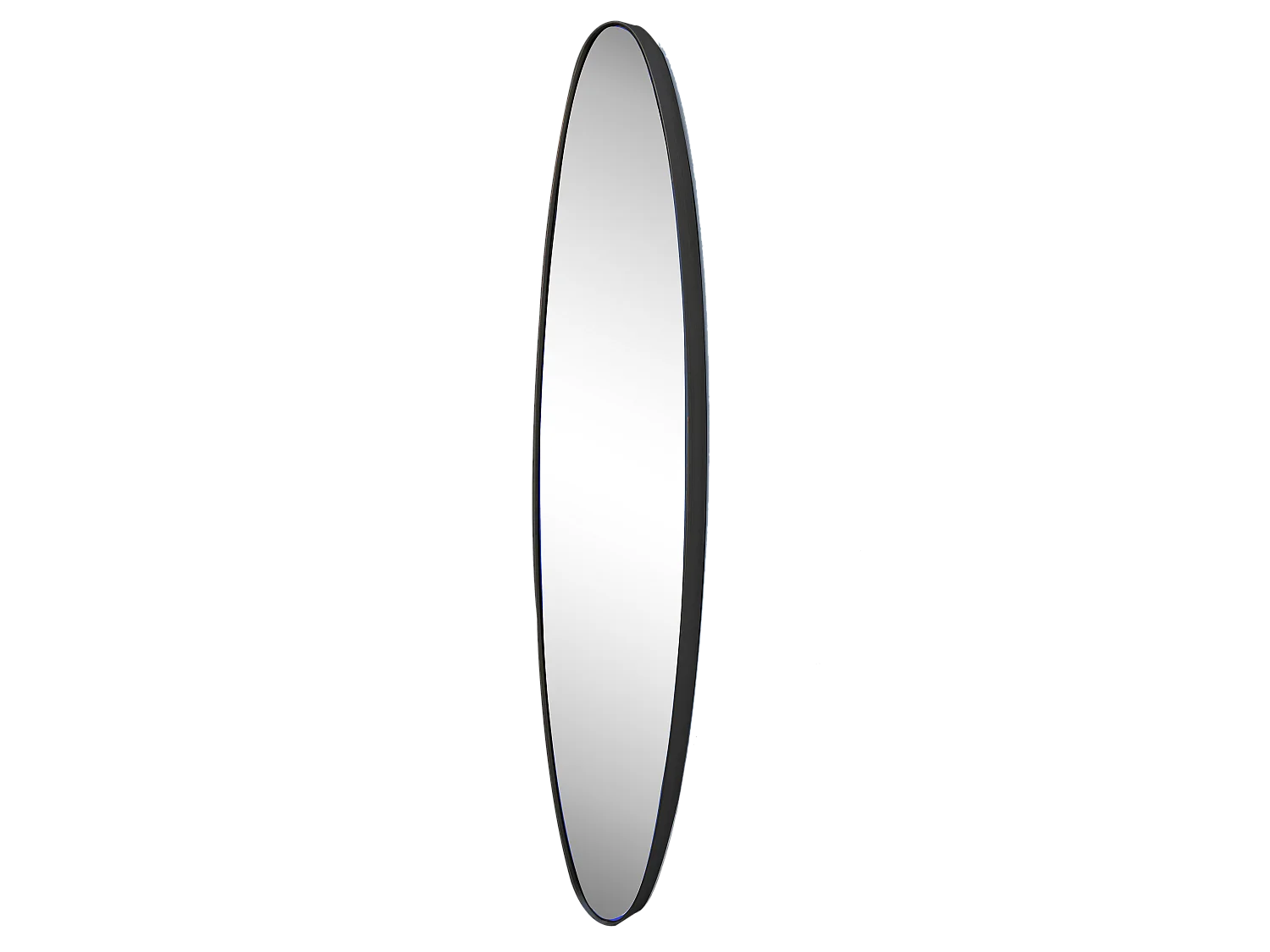 Miroir ovale aux bords fins noir 24x118cm