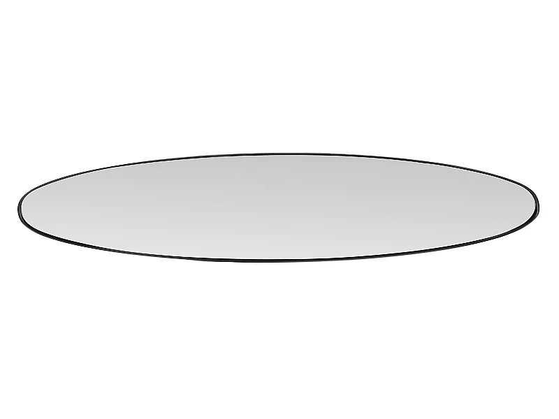 Miroir ovale aux bords fins noir 24x118cm