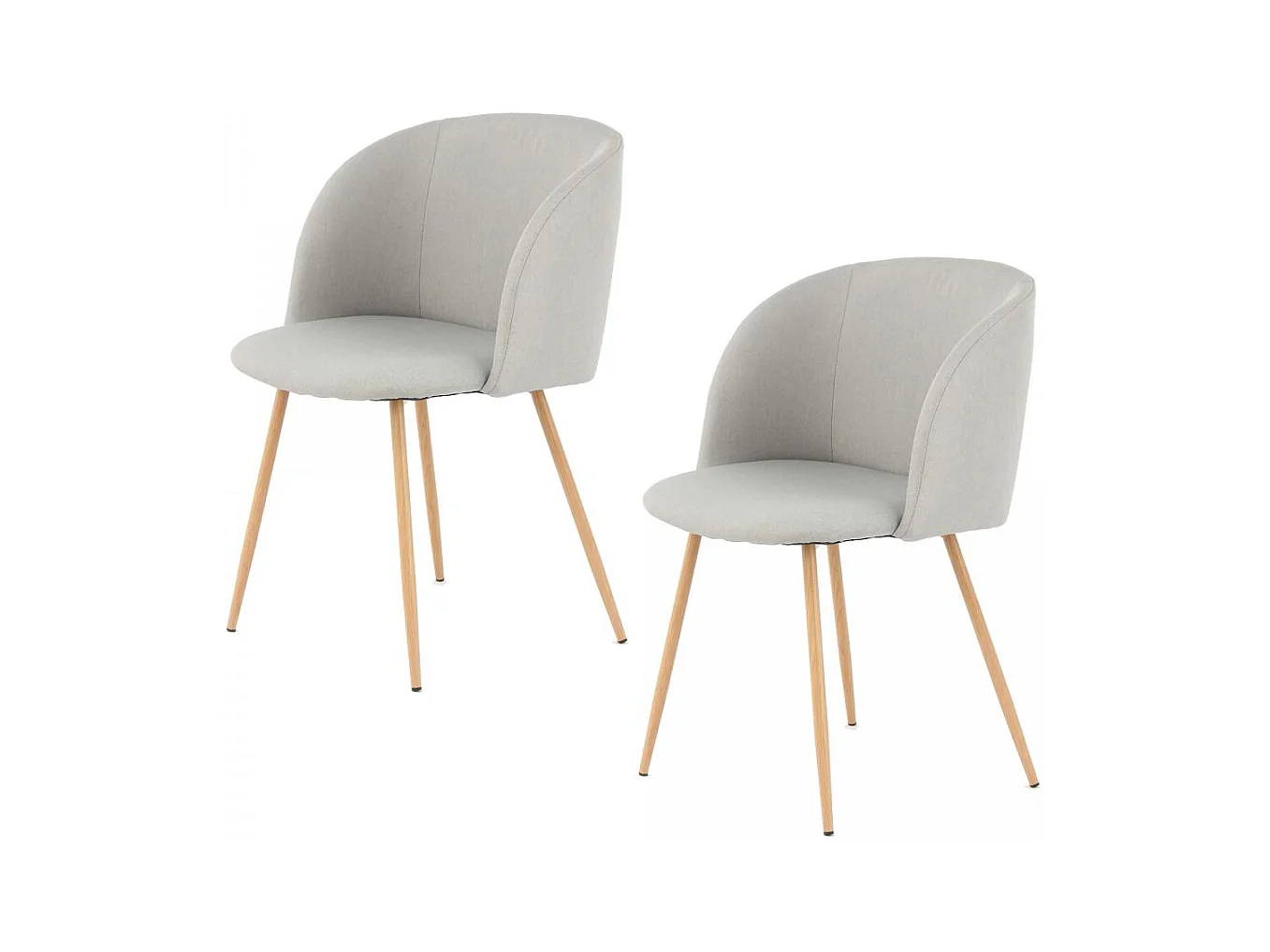 Chaise semi artisanal LOT DE 2 ANA 56x54x84 gris