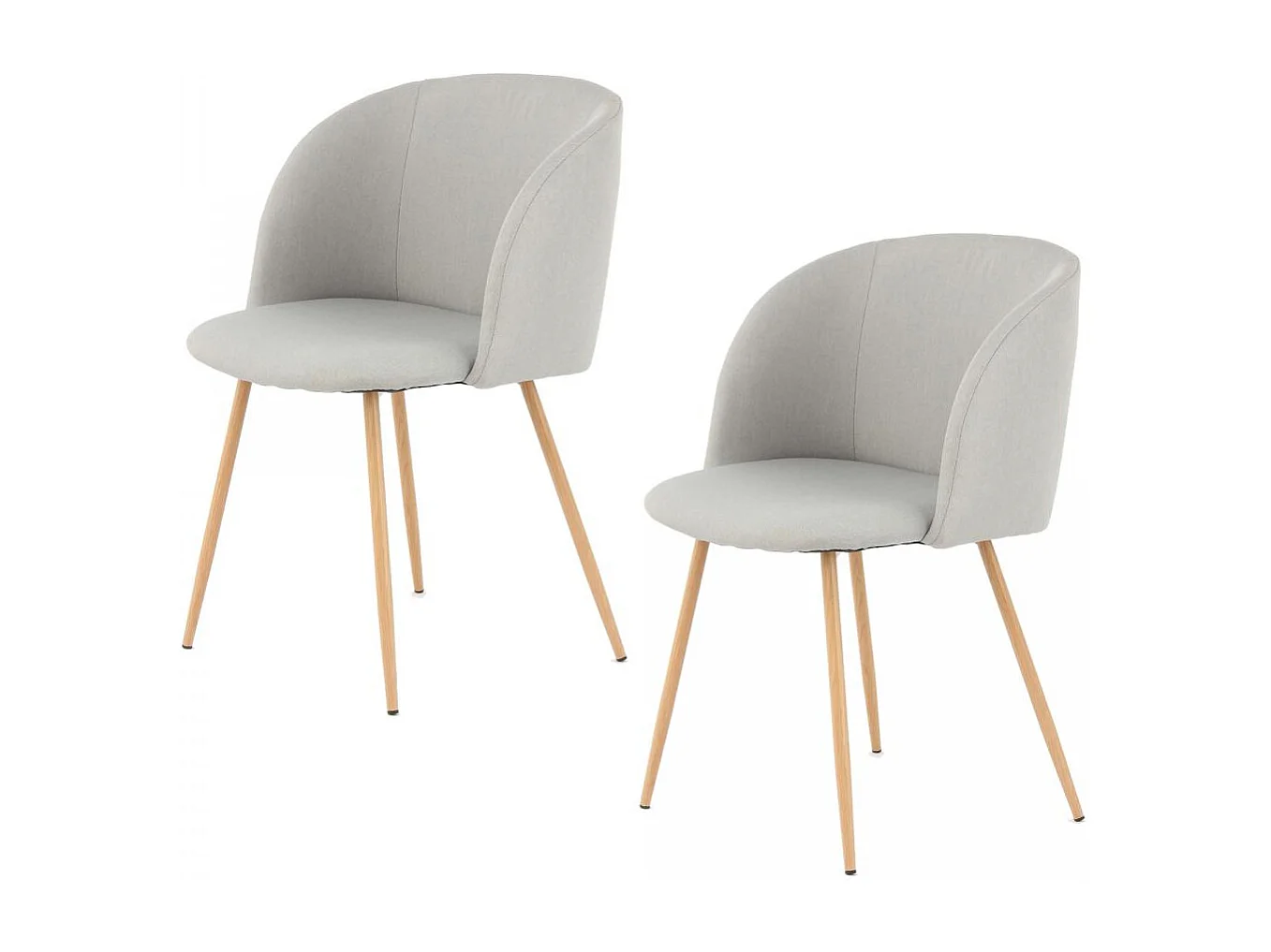 Chaise semi artisanal LOT DE 2 ANA 56x54x84 gris