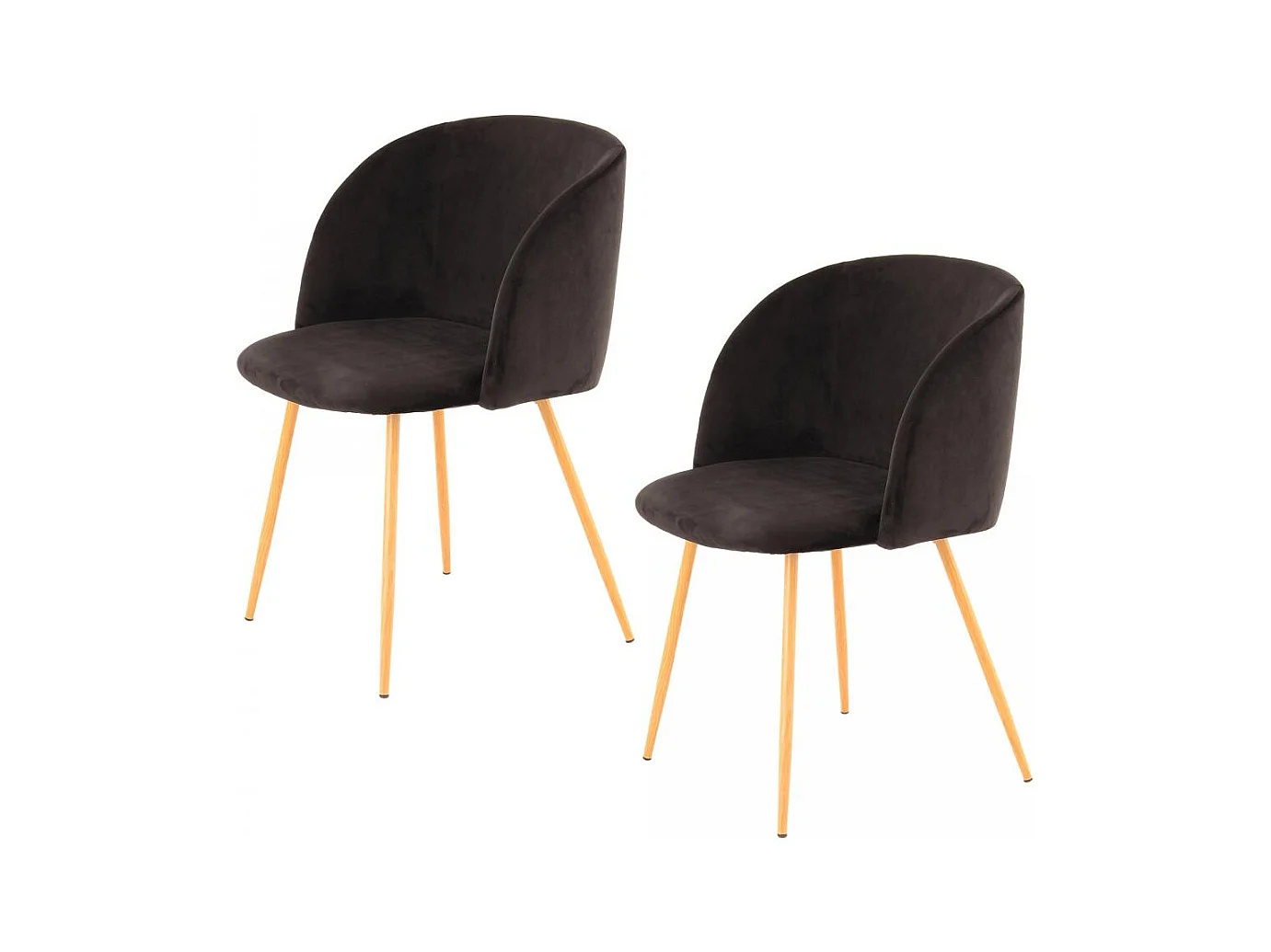 Chaise semi artisanal LOT DE 2 ANA 56x54x84 noir