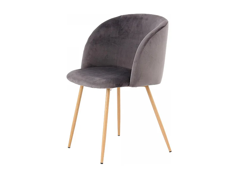 Chaise semi artisanal LOT DE 2 ANA 56x54x84 gris