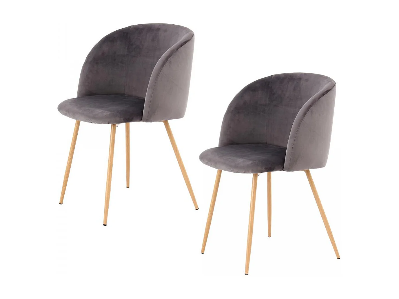 Chaise semi artisanal LOT DE 2 ANA 56x54x84 gris