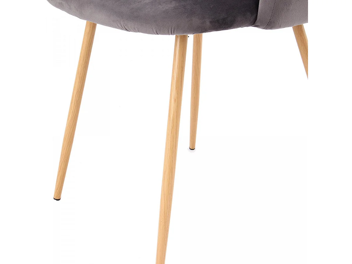 Chaise semi artisanal LOT DE 2 ANA 56x54x84 gris