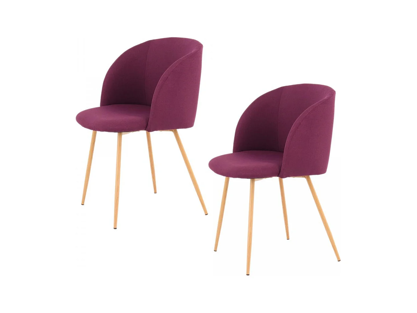 Chaise semi artisanal LOT DE 2 ANA 56x54x84 violet