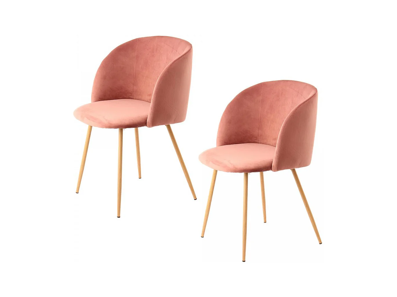 Chaise semi artisanal LOT DE 2 ANA 56x54x84 rose