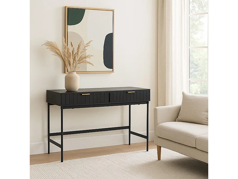 Stolik konsolowy MCW-O41,  wygląd drewna czarny