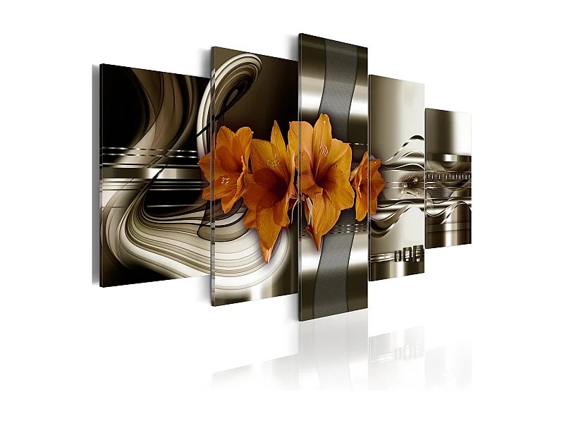 Quadro - Hippeastrum tra le onde astratte - 200x100