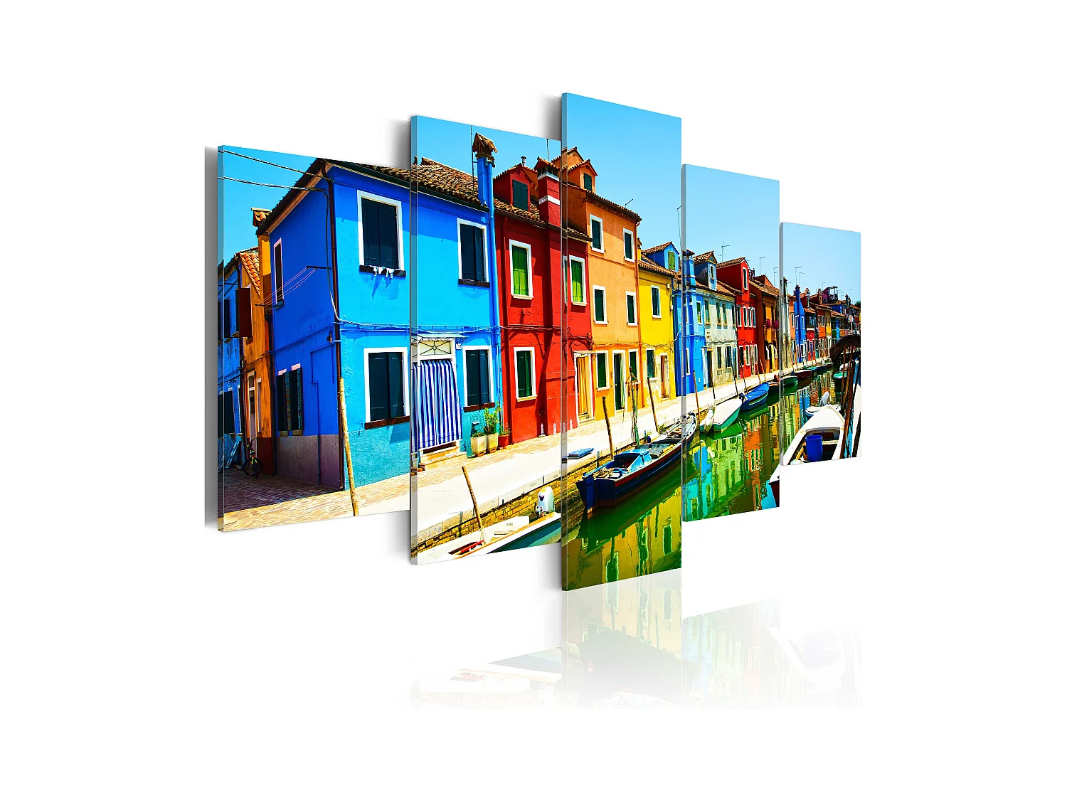Quadro - Case nei colori dell'arcobaleno - 200x100
