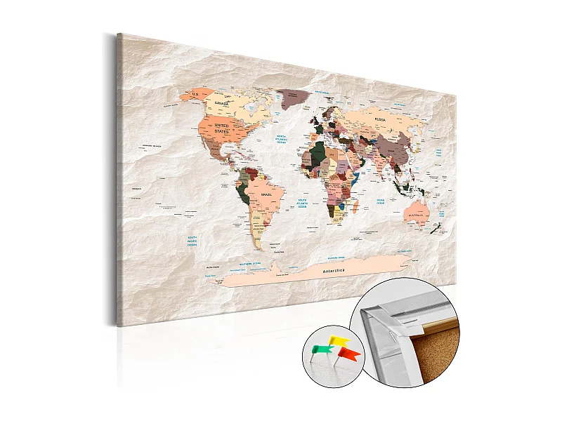 Quadri di sughero - Mappa in sughero: oceani di pietra - 60x40