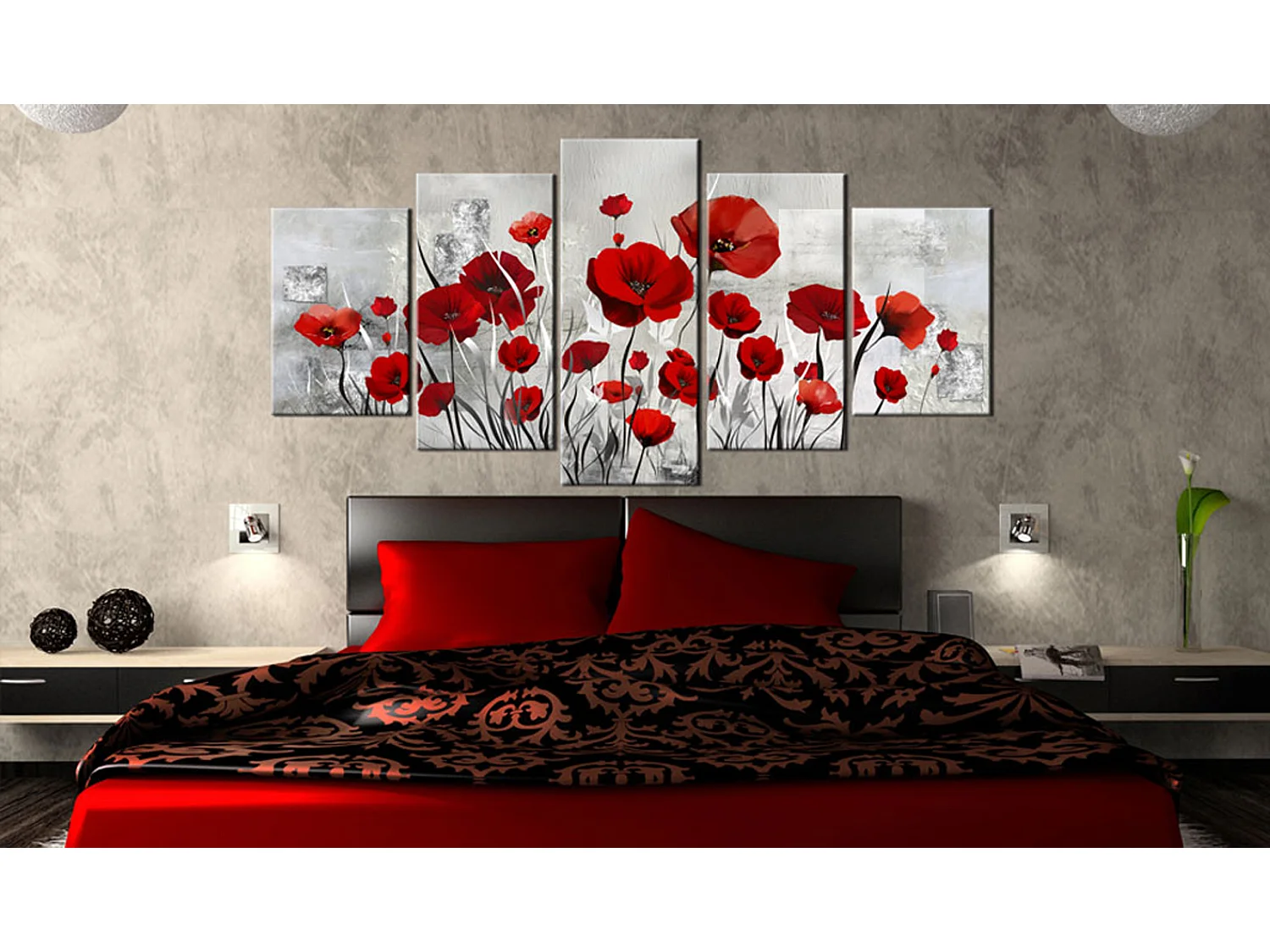 Quadro - Nuvola di scarlatto - 200x100