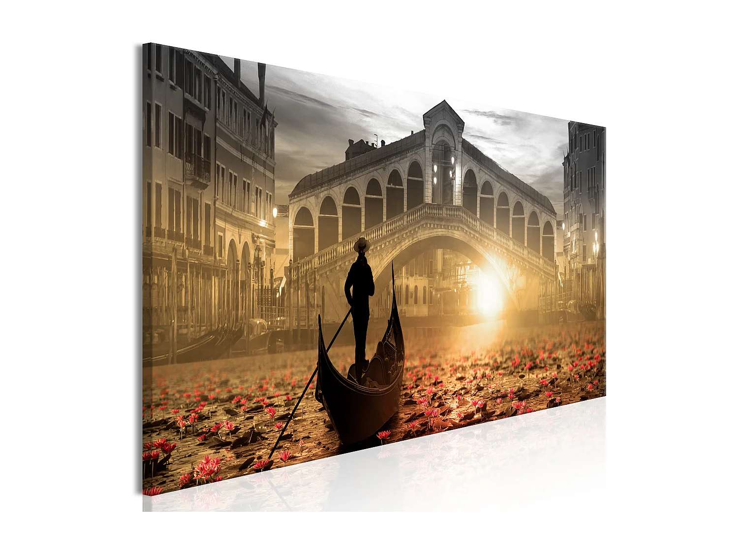 Quadro - Magic Venice (1 Part) Narrow Orange - 135x45