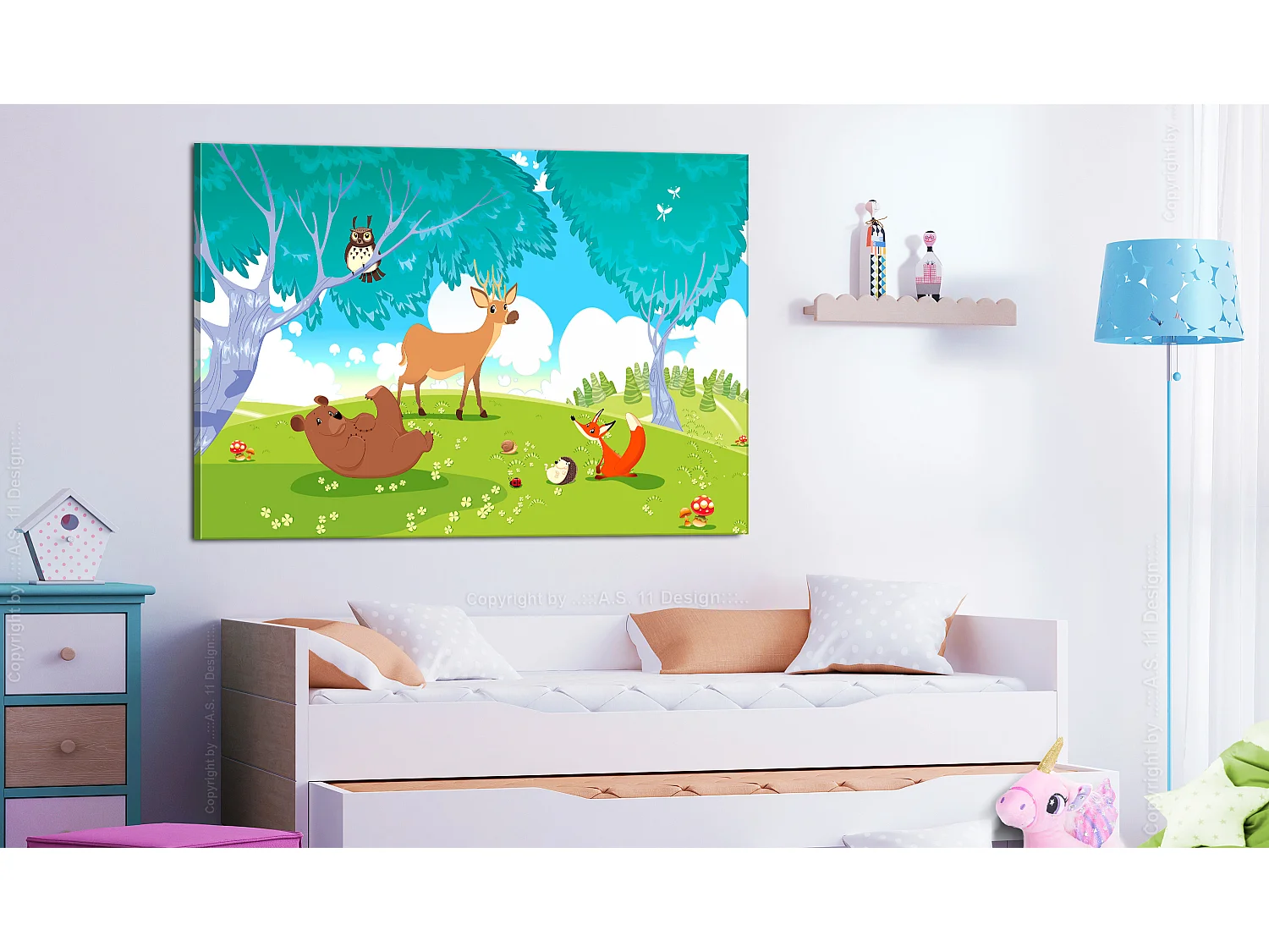 Quadro - Friendly Animals (1 Part) Wide - 90x60
