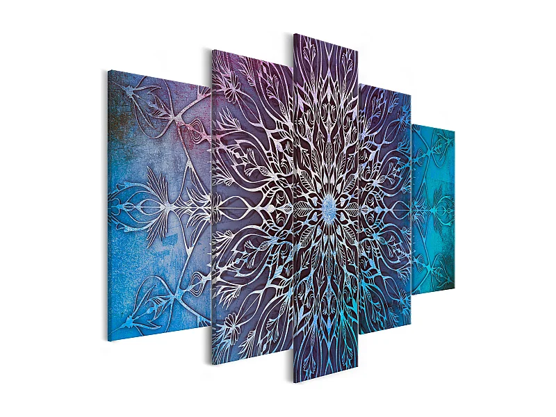 Quadro - Center (5 Parts) Wide Blue - 200x100