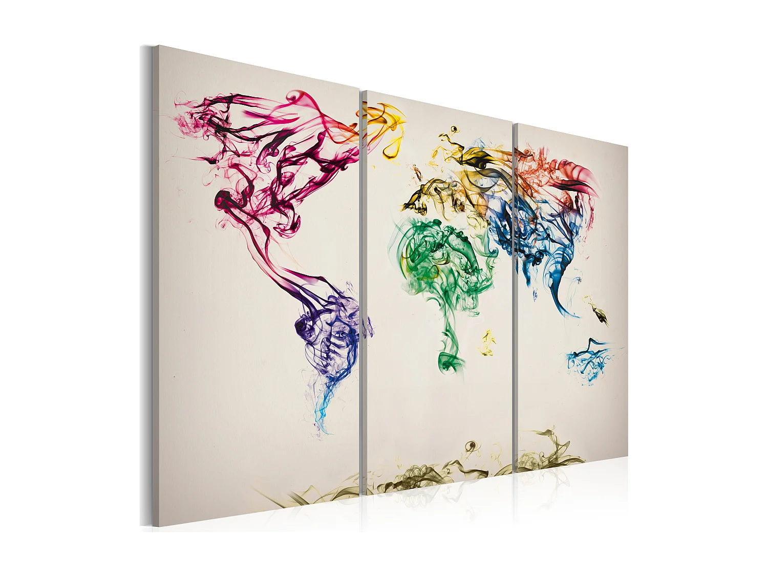 Quadro - Mappa del mondo monocromatica: trittico - 90x60
