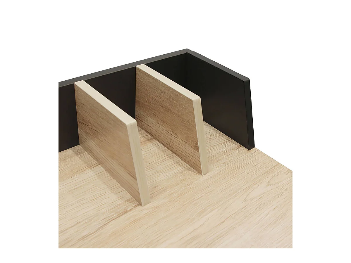 BADIE - Bureau Plateau Effet Bois et Piètement Noir