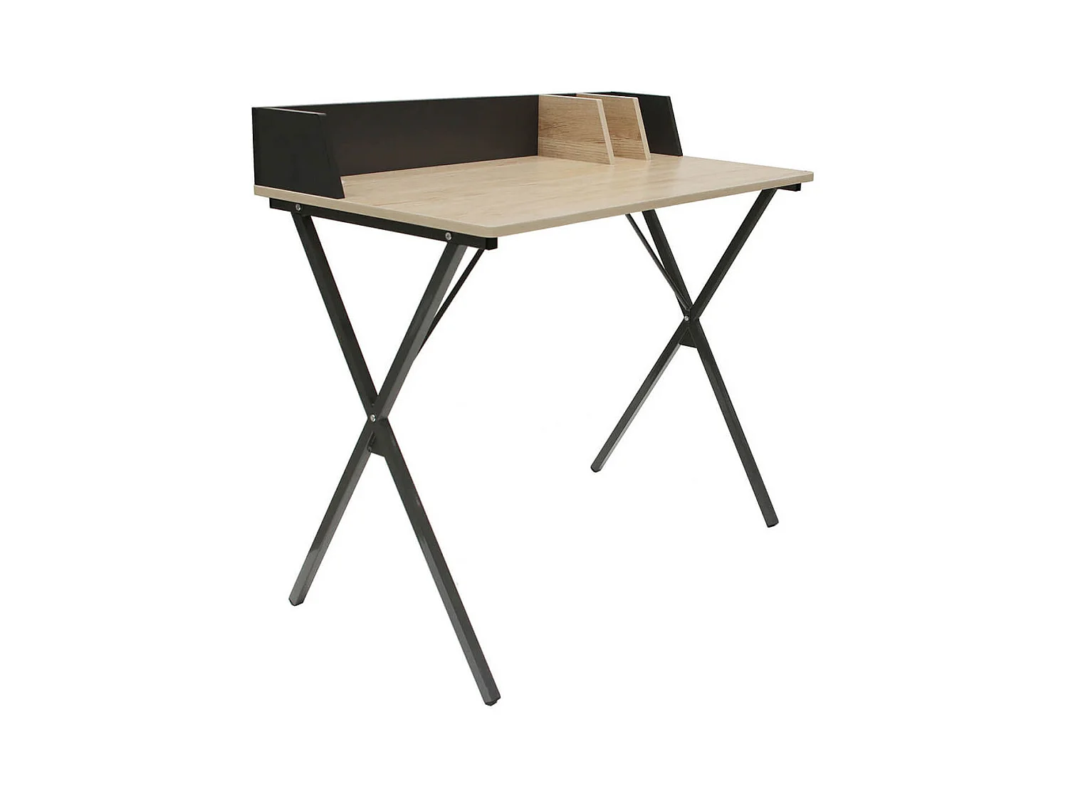 BADIE - Bureau Plateau Effet Bois et Piètement Noir