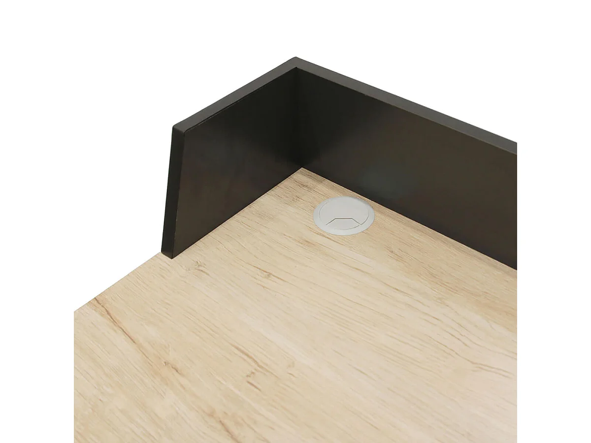 BADIE - Bureau Plateau Effet Bois et Piètement Noir