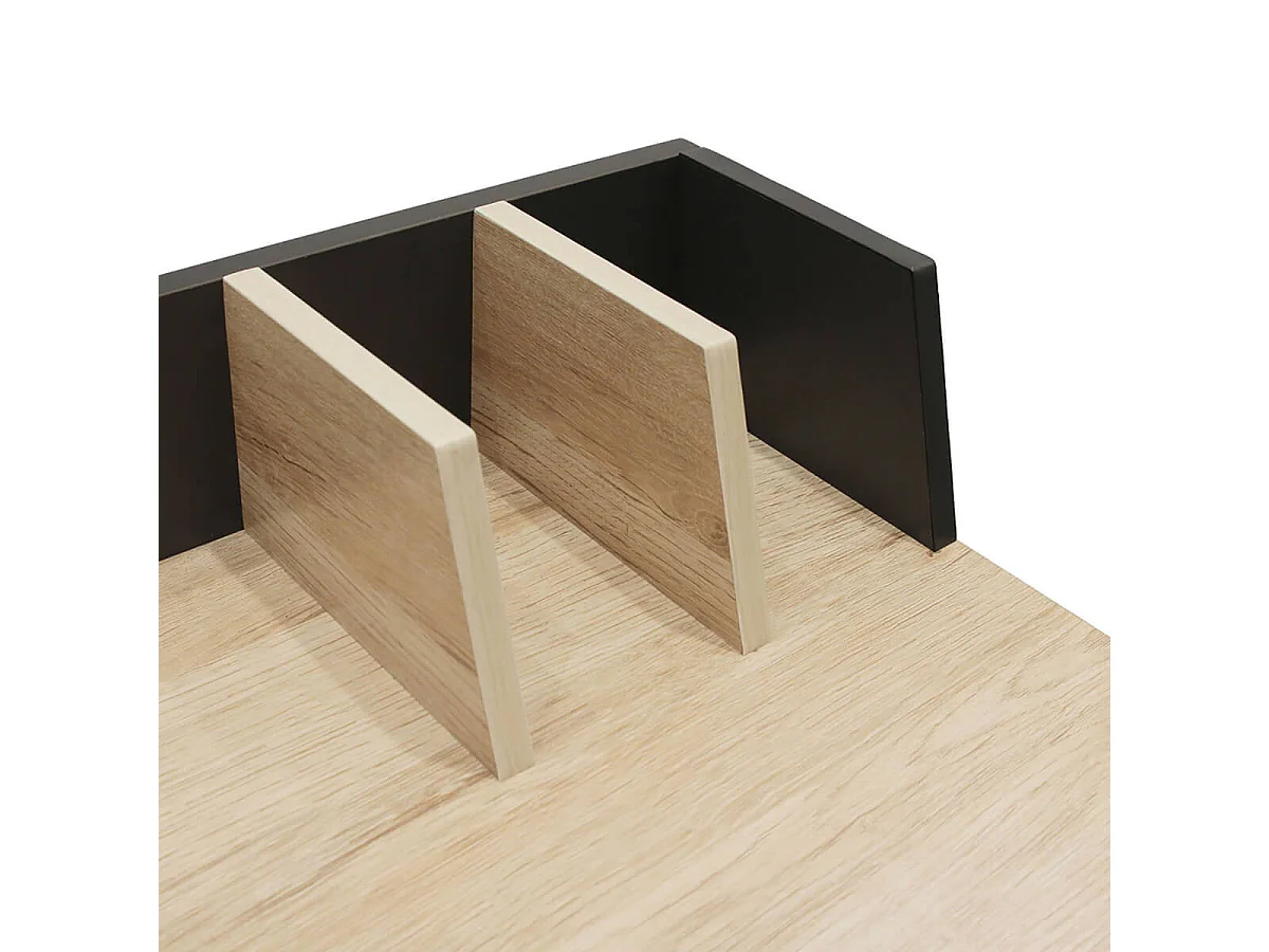 BADIE - Bureau Plateau Effet Bois et Piètement Noir