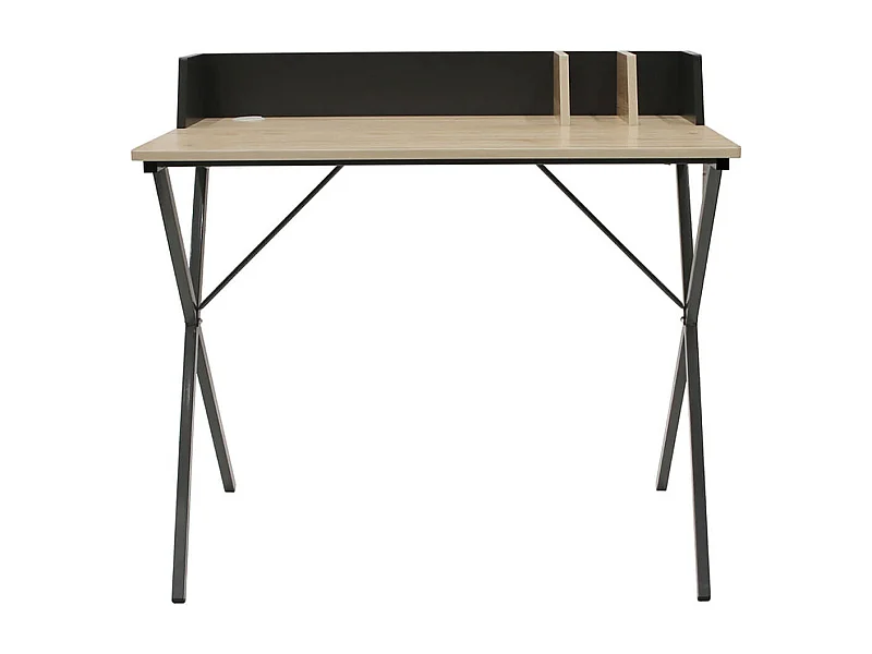 BADIE - Bureau Plateau Effet Bois et Piètement Noir