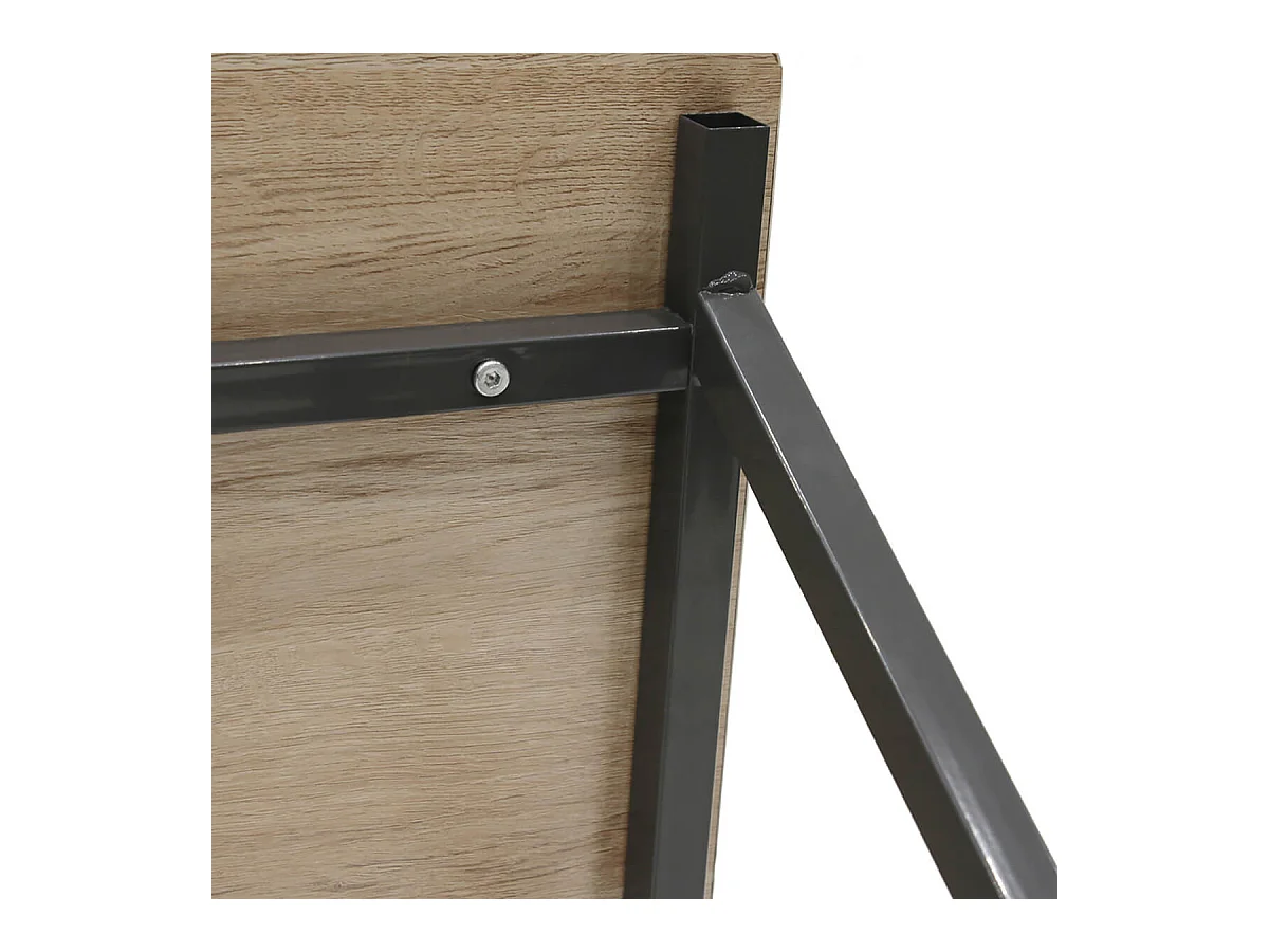 BADIE - Bureau Plateau Effet Bois et Piètement Gris Foncé