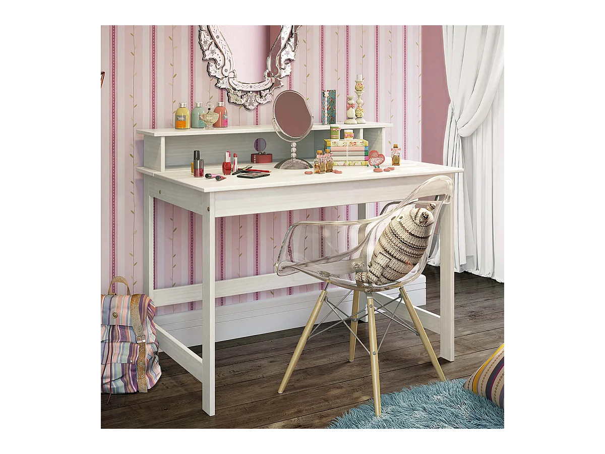 GRISELDA - Bureau Bois Massif Vernis Blanc