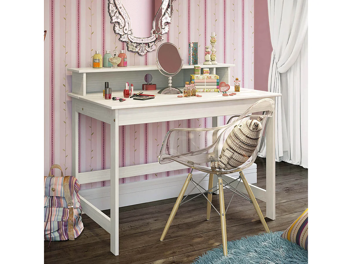 GRISELDA - Bureau Bois Massif Vernis Blanc