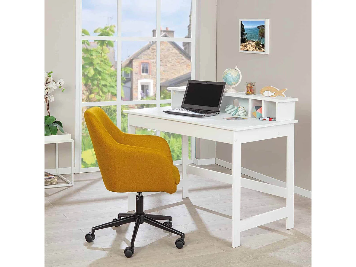 GRISELDA - Bureau Bois Massif Vernis Blanc