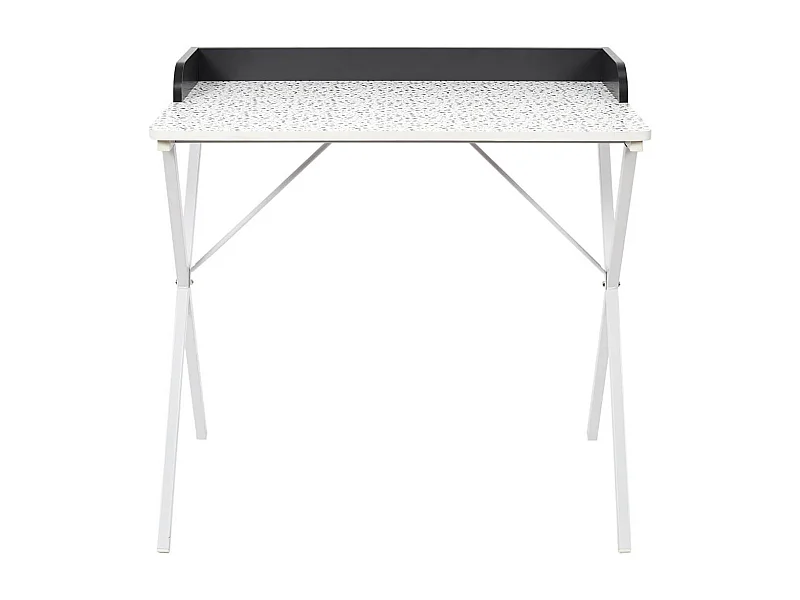 PINTO - Bureau Blanc Motifs Eclats Rebord Noir